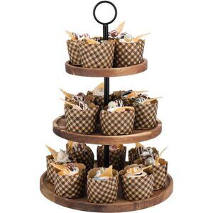 3 Tier Cupcake Stand, Wood Tiered Serving Tray Cupcake Tower, Serving Stand